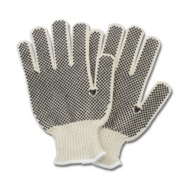 Safety Jogger Dotted Cotton Glove Palm dyed knitting cuff